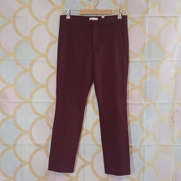 Vince Pants - Vince Brand Ladies Stitch Front Seam Trousers Burgundy Size 8 NWT $295 Retail